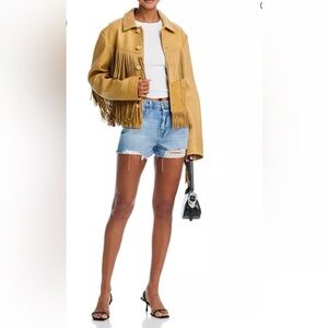 L’AGENCE Clark High Rise Destructed Denim shorts